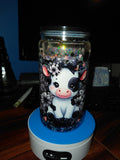 16oz cow clear and black lava