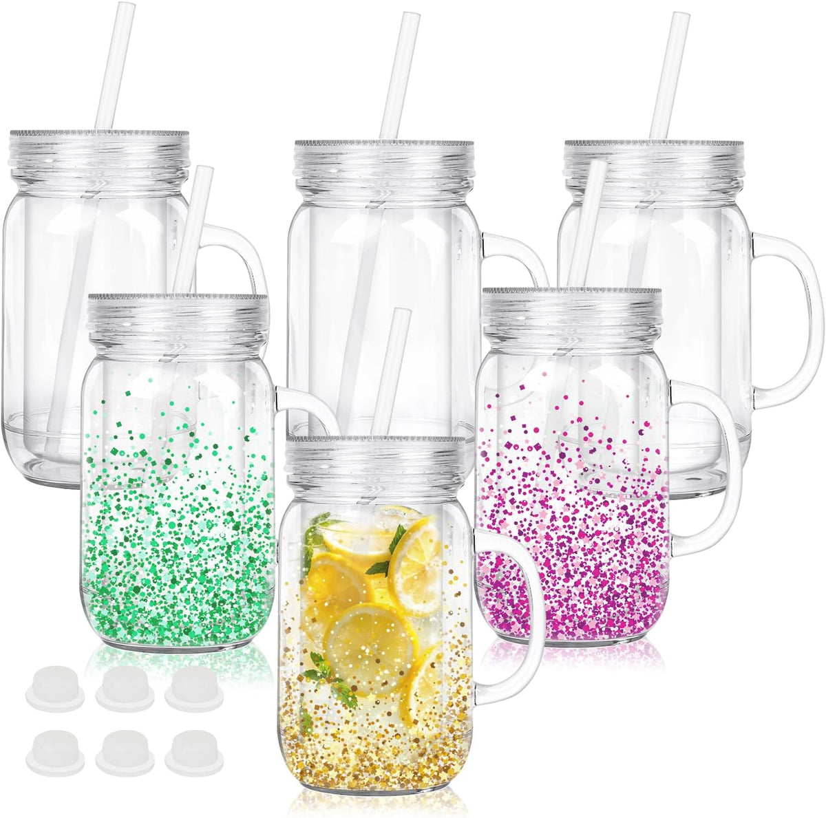 24oz mason jar- dry glitter only
