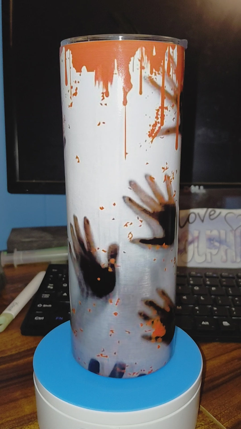 Scary hands in blood 20oz stainless steel tumbler