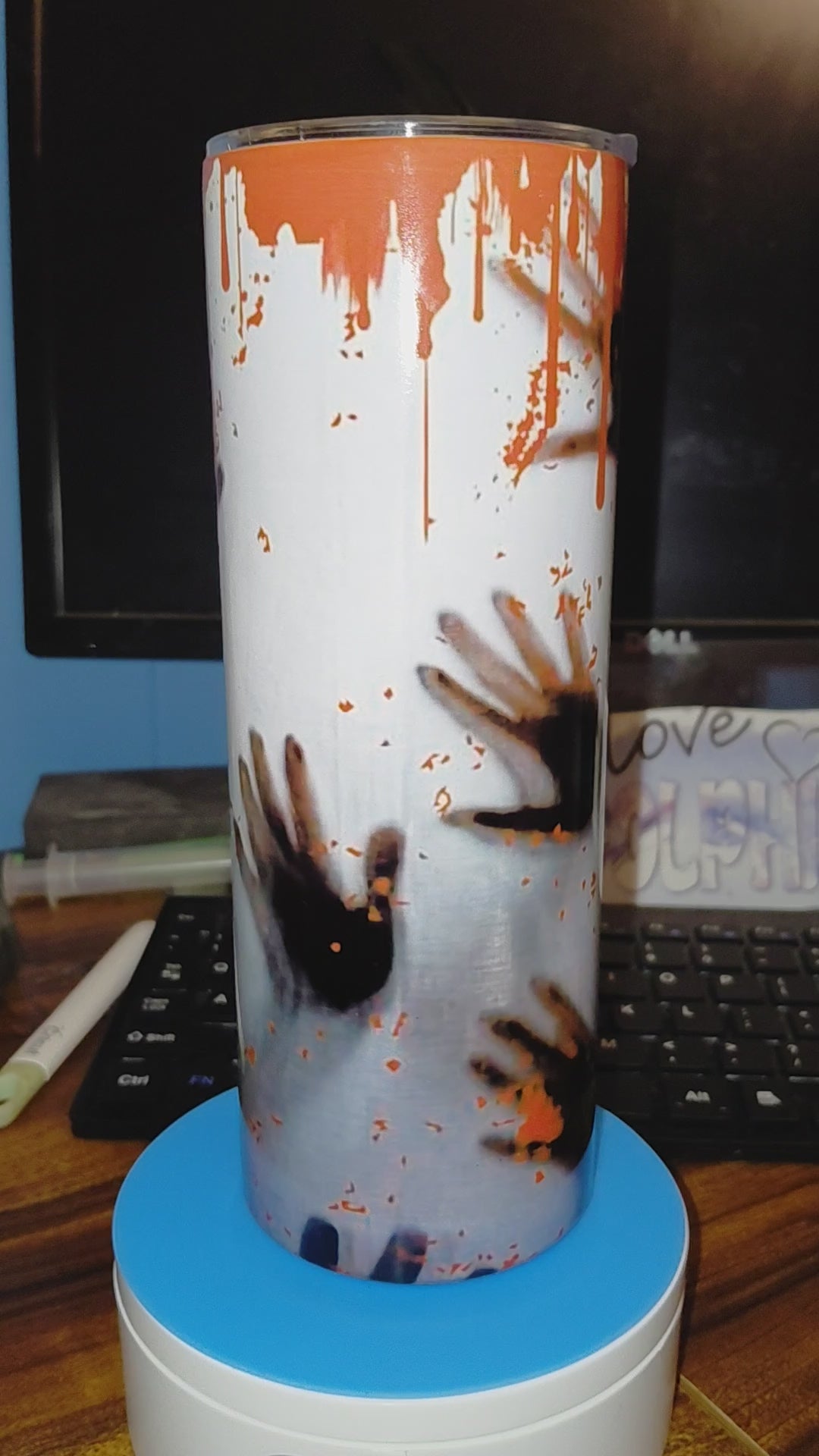 Scary hands in blood 20oz stainless steel tumbler