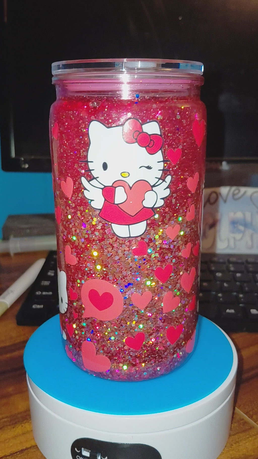 16oz kitty snowglobe