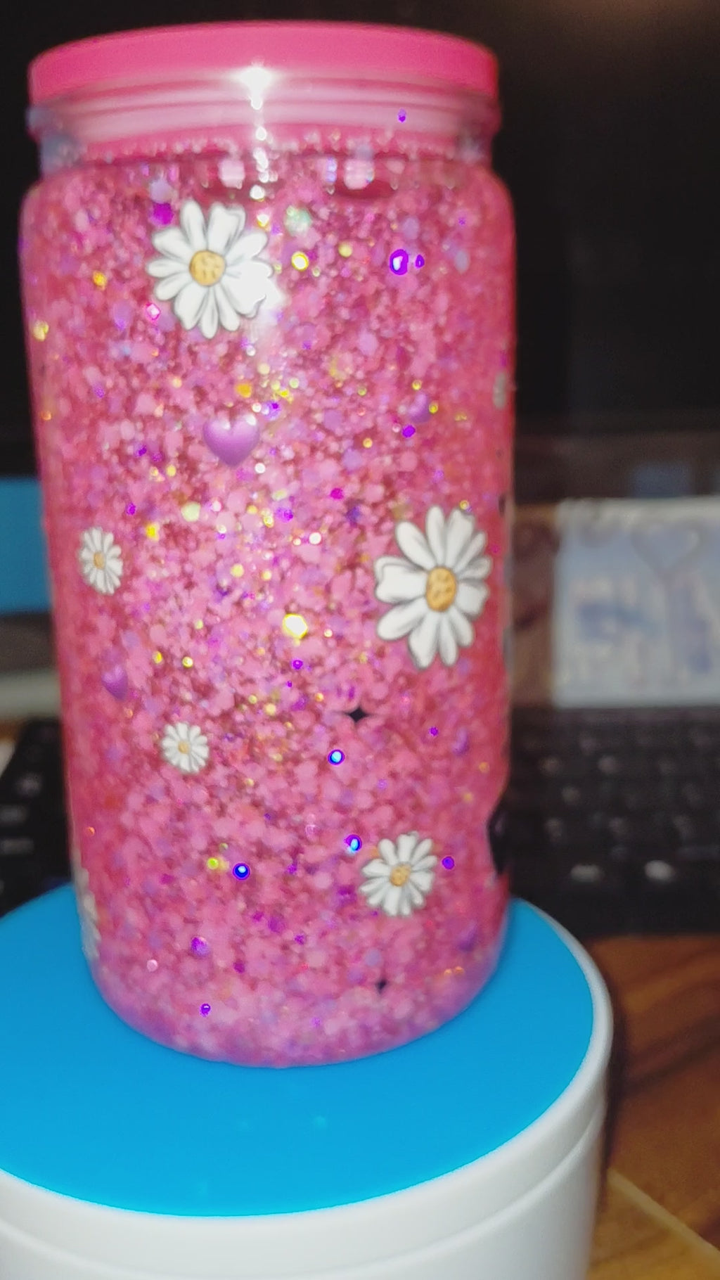 16oz cow suspended snowglobe