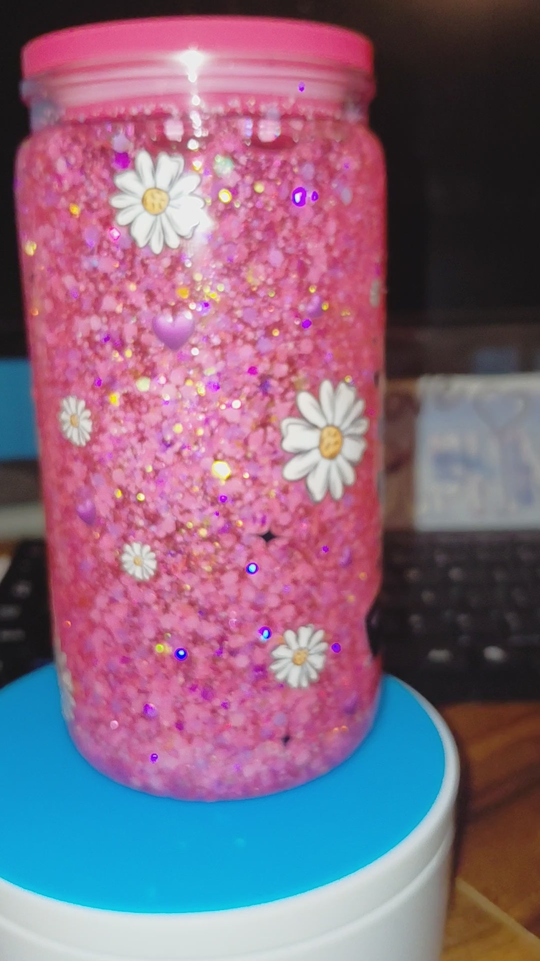 16oz cow suspended snowglobe