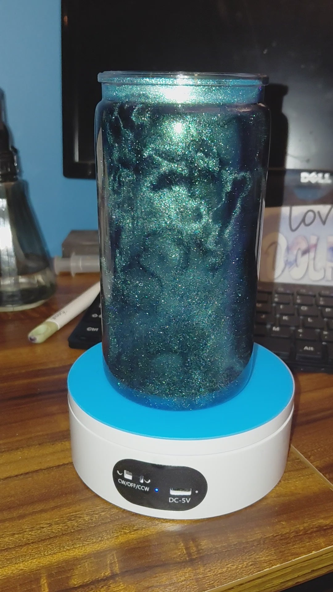 16oz Cateye snowglobe tumbler